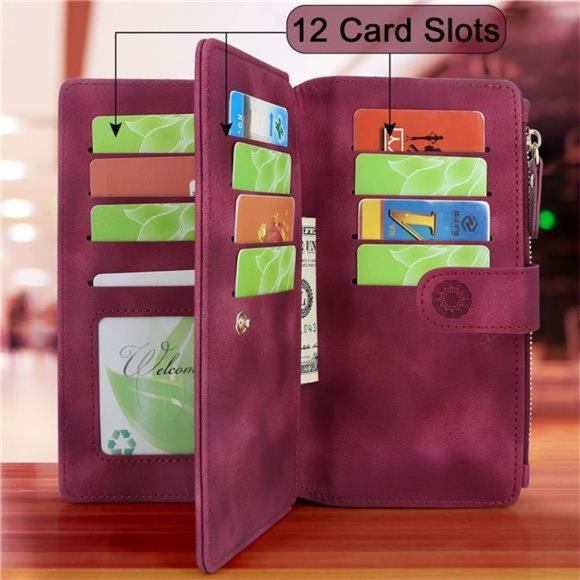 For iPhone 14 Pro Max 6.7in 5G 2022 Durable PU Leather Wallet Case with Strap - Picture 5 of 6